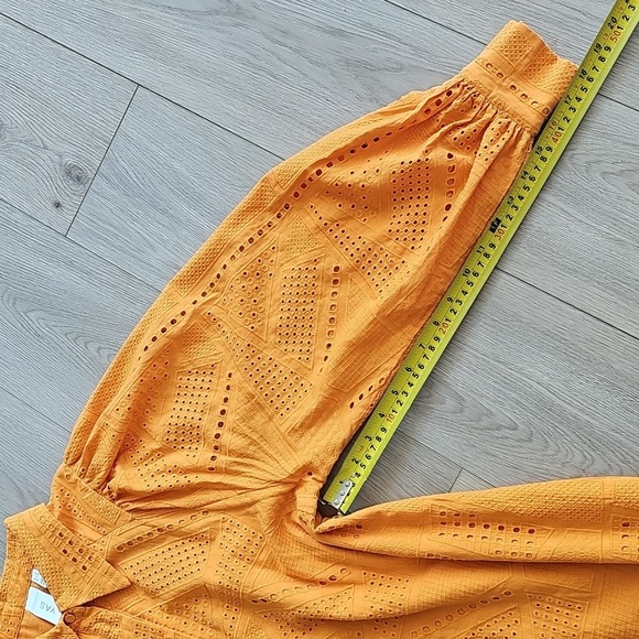 YAS Yasado Boho Alt Button Longsleeve Eyelet Collared Shirt Dress, Medium - Picture 13 of 16